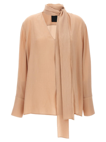 Givenchy Pussy Bow Blouse Beige
