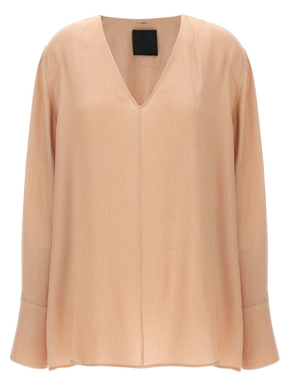 Givenchy Pussy Bow Blouse Beige
