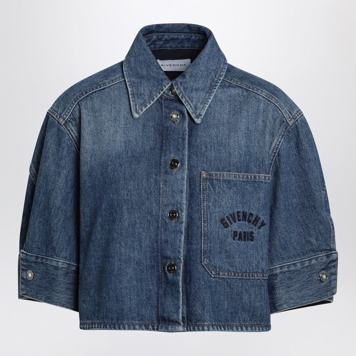 Givenchy Short Cocoon Denim Shirt Blue