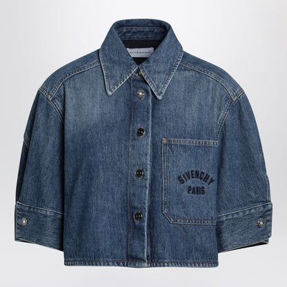 Givenchy Short Cocoon Denim Shirt Blue