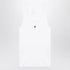 Givenchy White Cotton Ribbed Tank Top with Metal Logo Plaque White