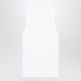 Givenchy White Cotton Ribbed Tank Top with Metal Logo Plaque White