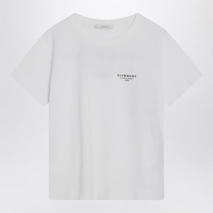 Givenchy White Cotton Logo T-shirt with Ribbed Crewneck White