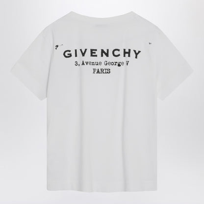 Givenchy White Cotton Logo T-shirt with Ribbed Crewneck White