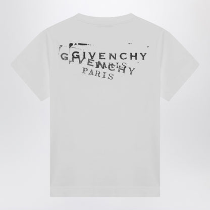 Givenchy White Cotton T-shirt with Contrasting Logo Print White