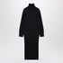 Givenchy Dark Grey Wool-Cashmere Turtleneck Jumper with Drawstring Back Grey