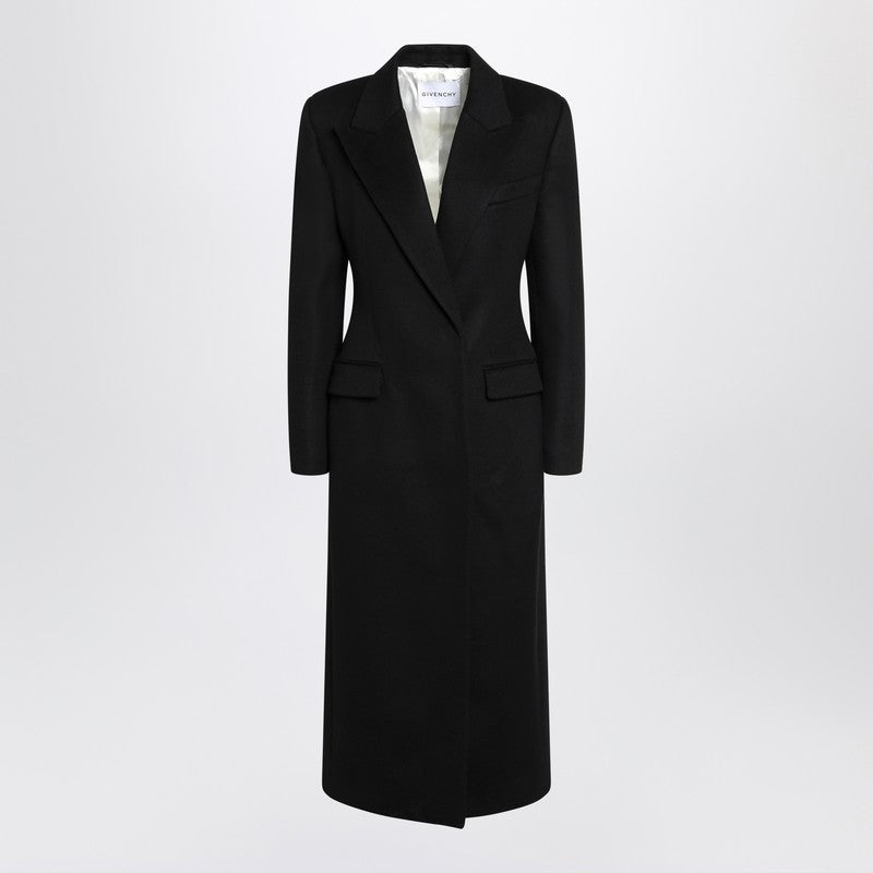 Givenchy Black Wool Coat with Lance Lapel Black