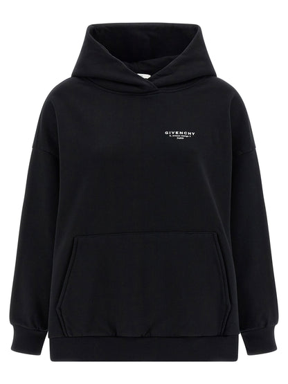 Givenchy Logo Print Hoodie White/black