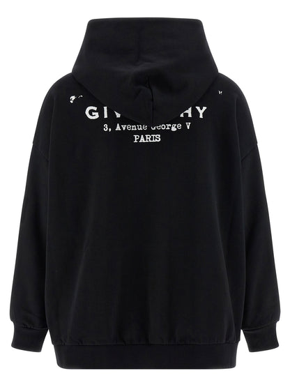 Givenchy Logo Print Hoodie White/black