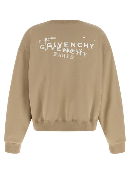 Givenchy Logo Stamp Sweatshirt Beige