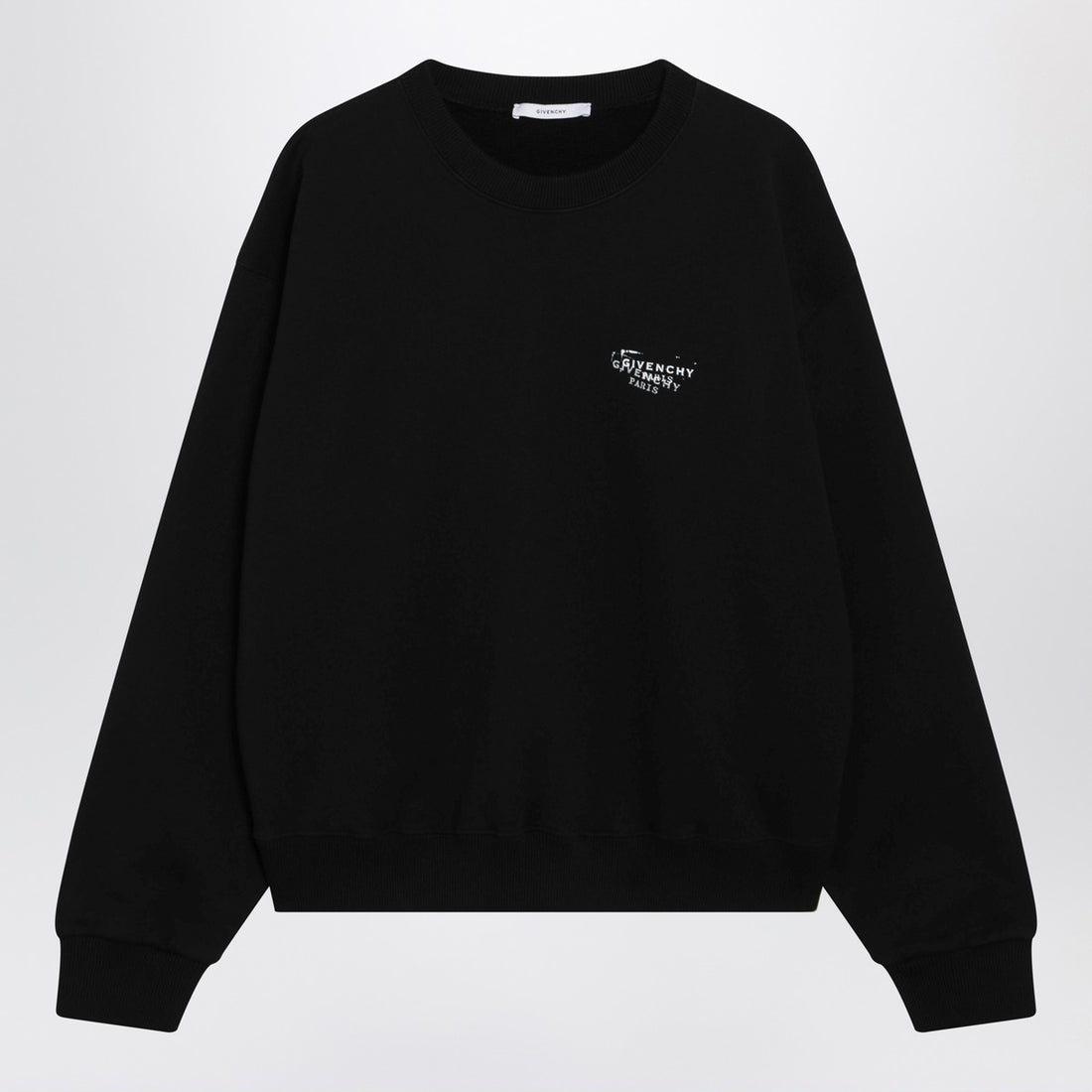 Givenchy Logo Cotton Crewneck Sweatshirt Black