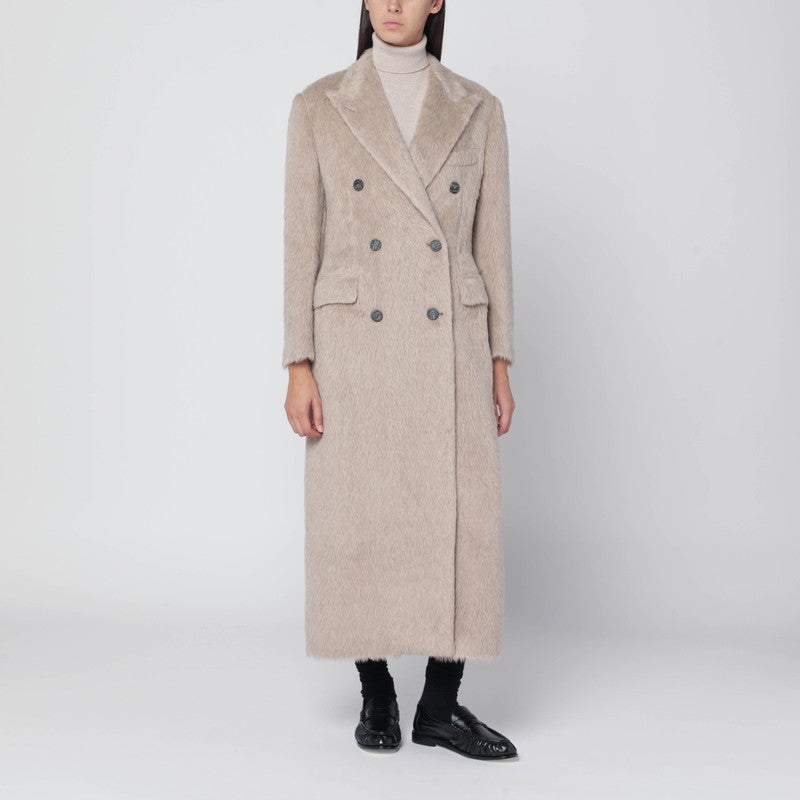 Tagliatore Beige Double-Breasted Wool-Blend Coat Beige