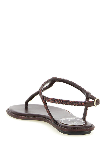 René Caovilla Diana Sandals Brown