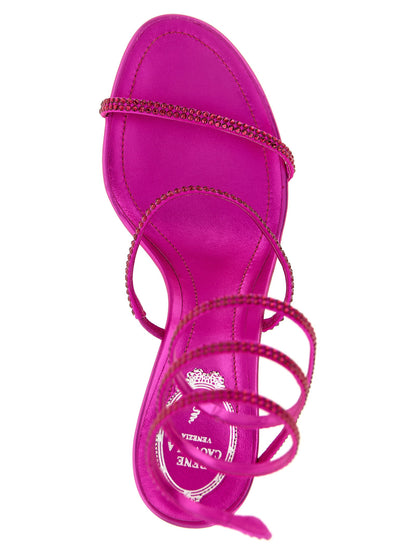 René Caovilla Cleo Sandals Fuchsia