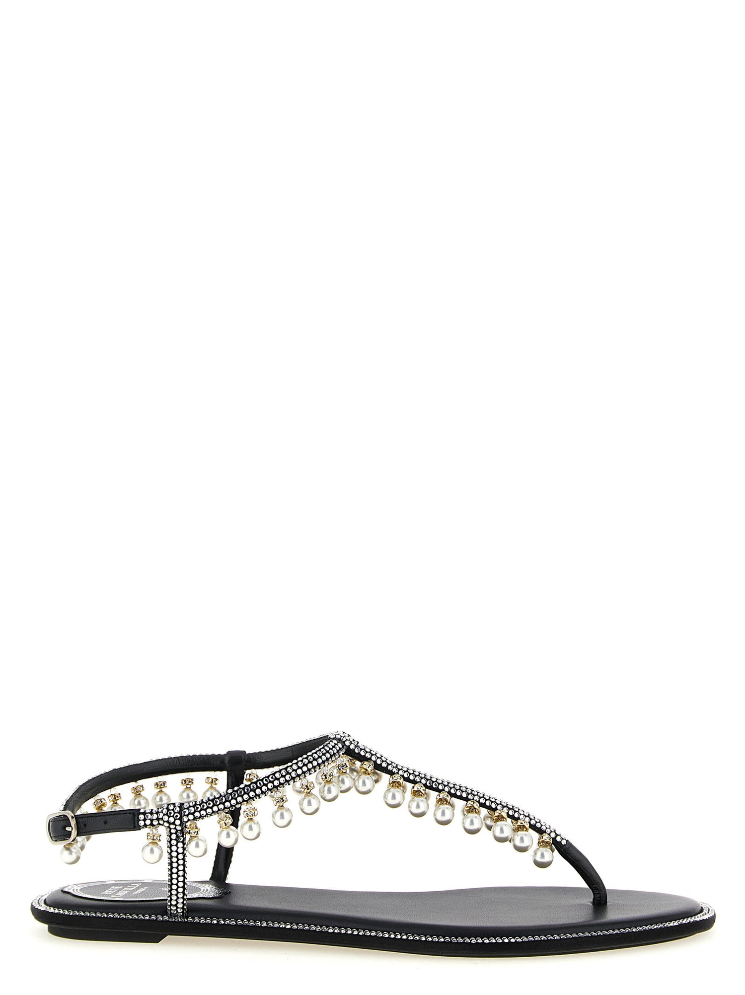 René Caovilla Diana Sandals White/black