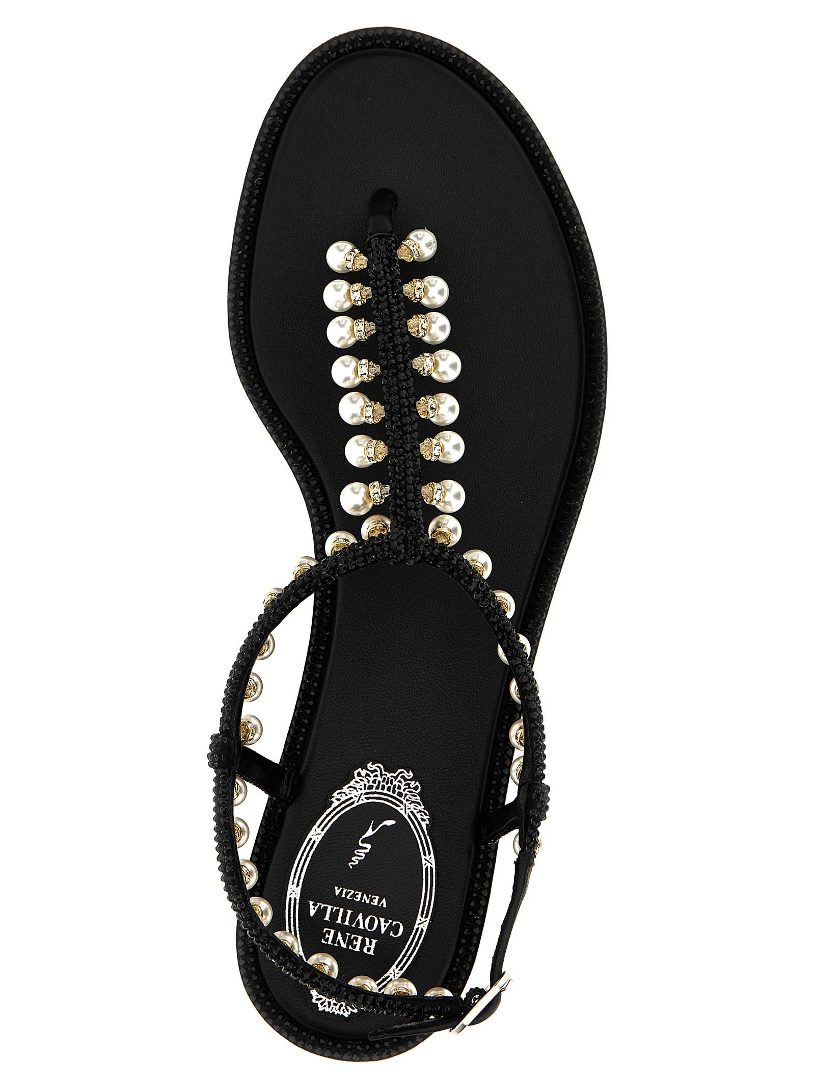 René Caovilla Diana Sandals Black