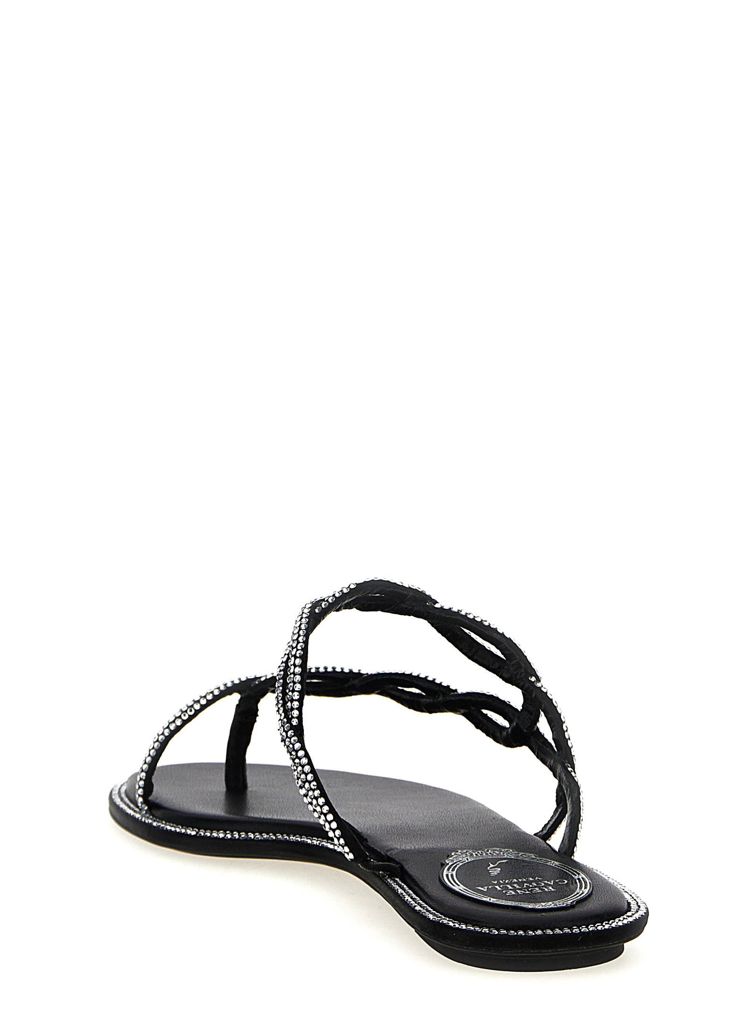 René Caovilla Braid Sandals Black