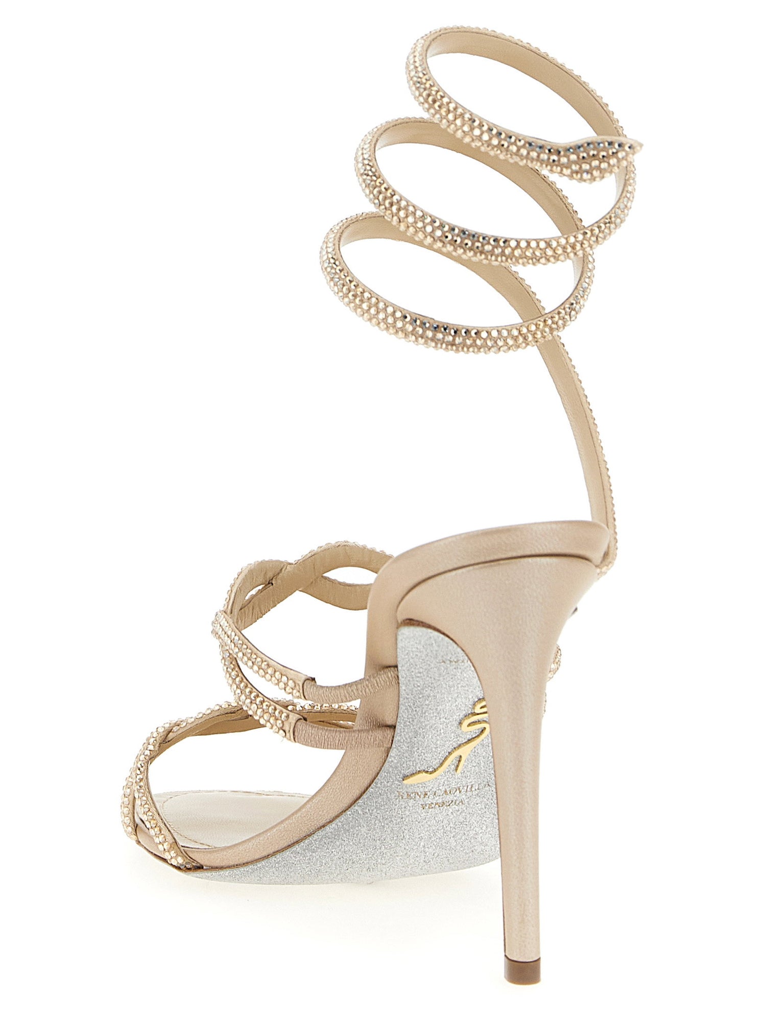 René Caovilla Braid Cleo Sandals Beige