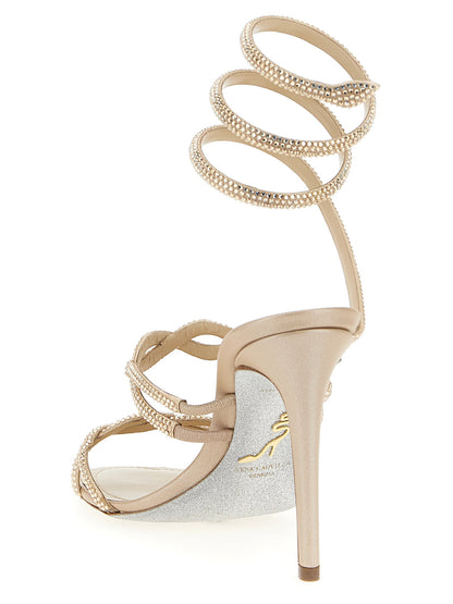René Caovilla Braid Cleo Sandals Beige