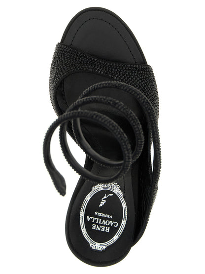 René Caovilla Audrey Sandals Black