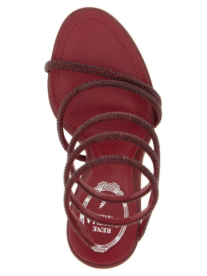 René Caovilla Margot Sandals Bordeaux