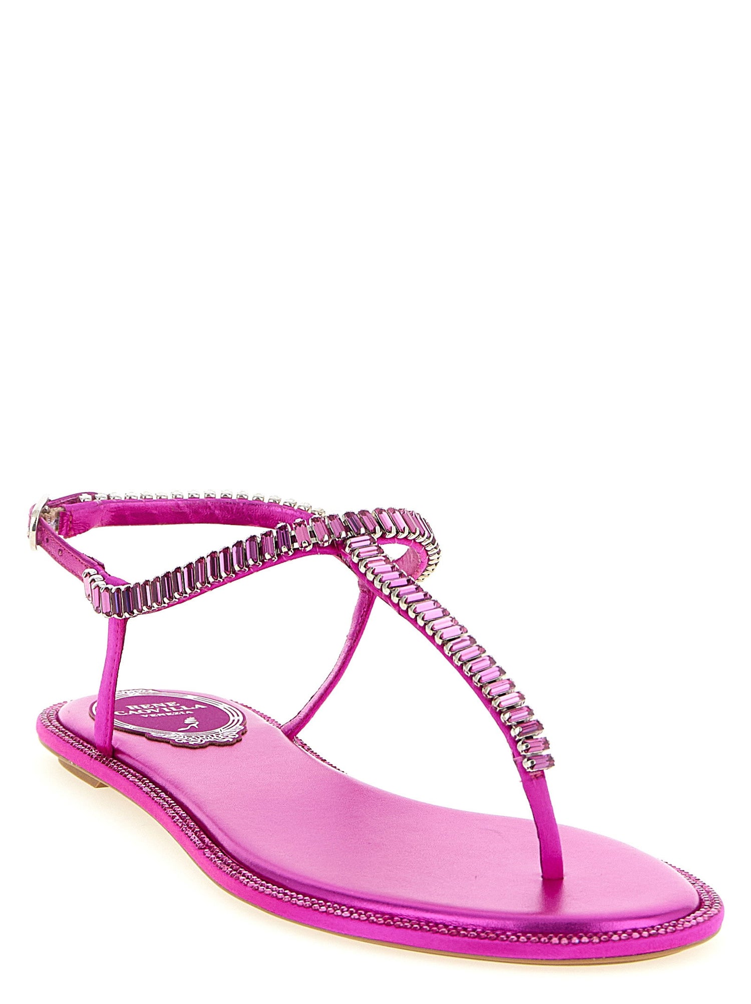 René Caovilla Diana Sandals Fuchsia