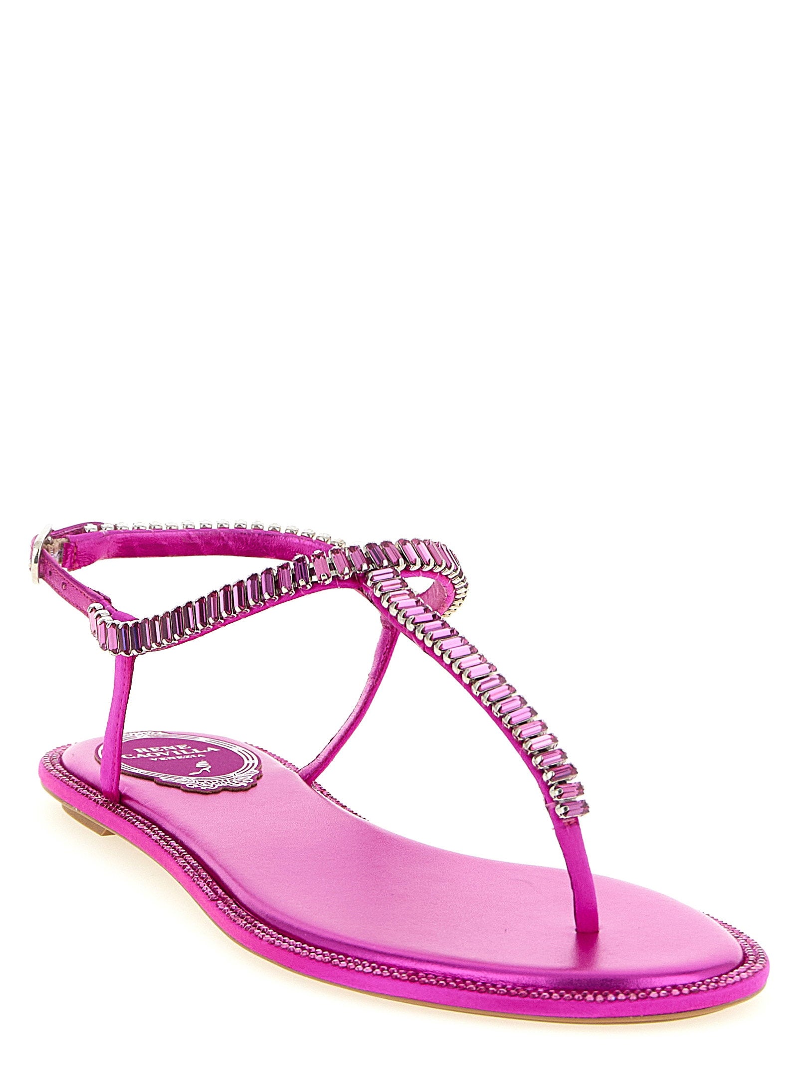 René Caovilla Diana Sandals Fuchsia