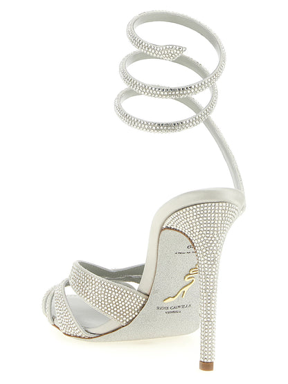 René Caovilla Dania Sandals Silver