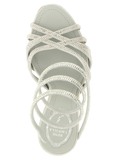 René Caovilla Dania Sandals Silver