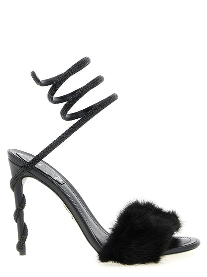 René Caovilla Margot Sandals Black