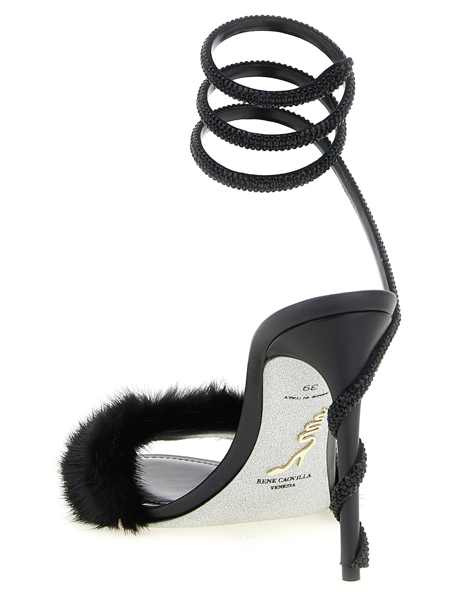 René Caovilla Margot Sandals Black