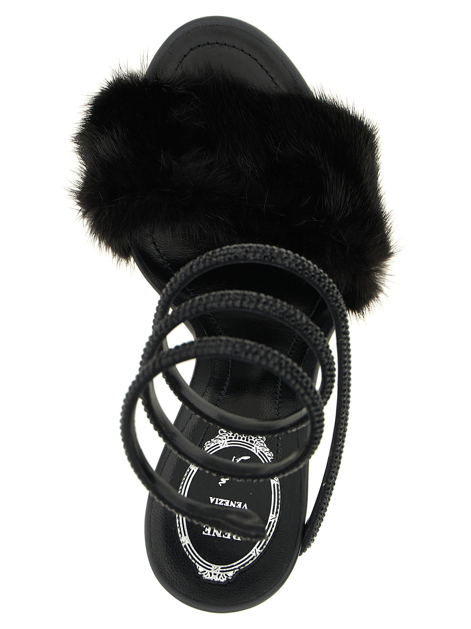 René Caovilla Margot Sandals Black