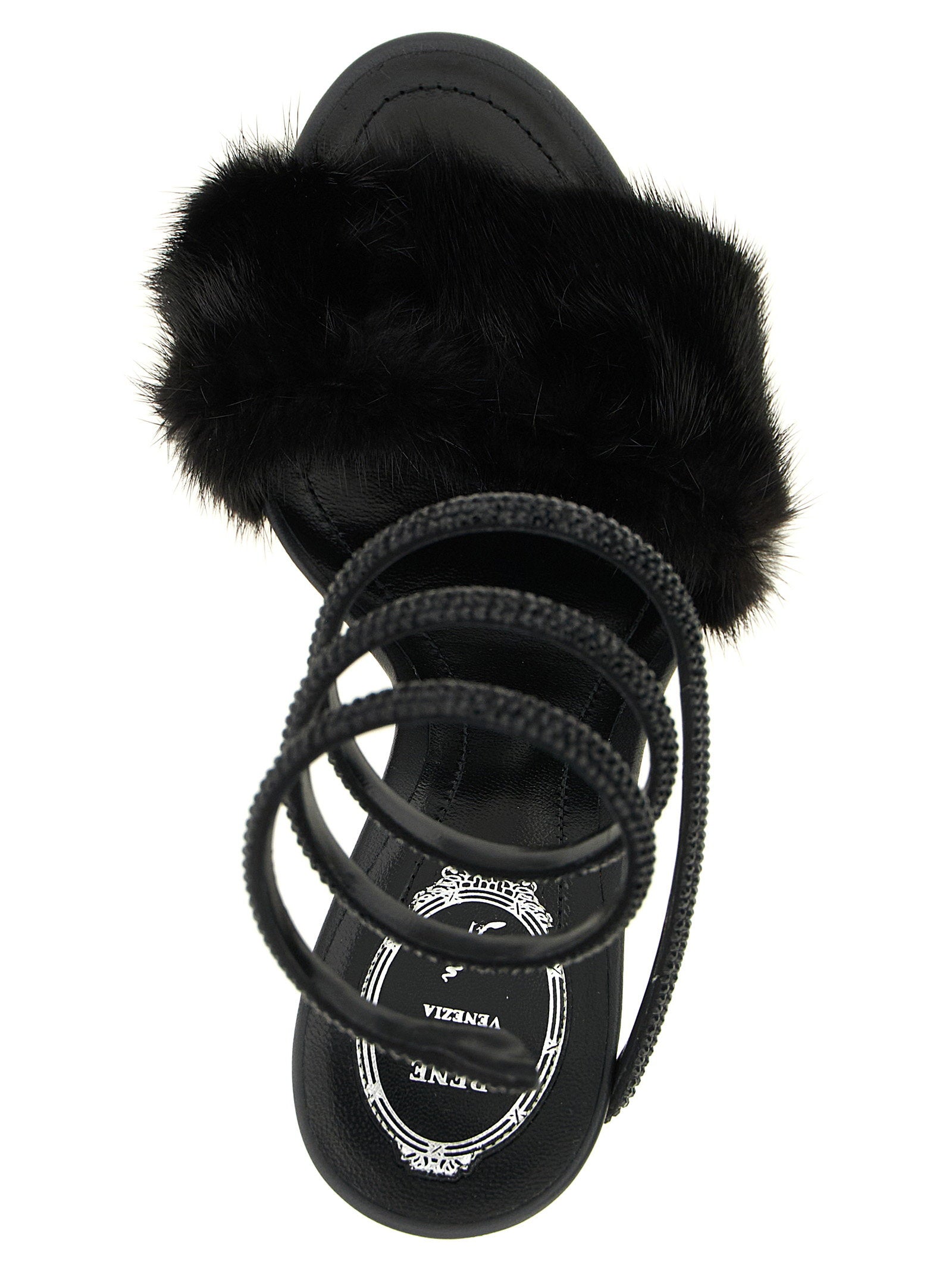 René Caovilla Margot Sandals Black