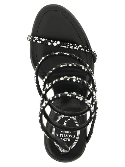 René Caovilla Cleo Sandals White/black