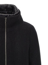 Herno Lamé Thread And Wool Coat Black