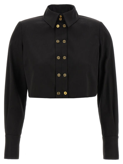 Elisabetta Franchi Cropped Shirt Black