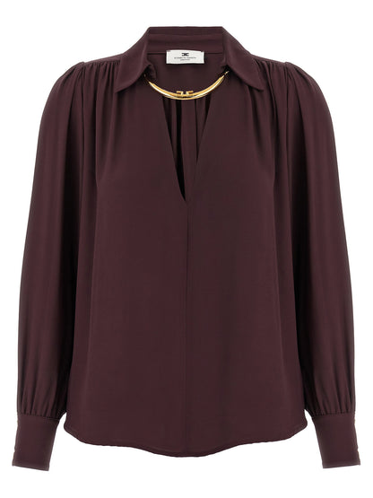 Elisabetta Franchi Necklace Shirt Purple
