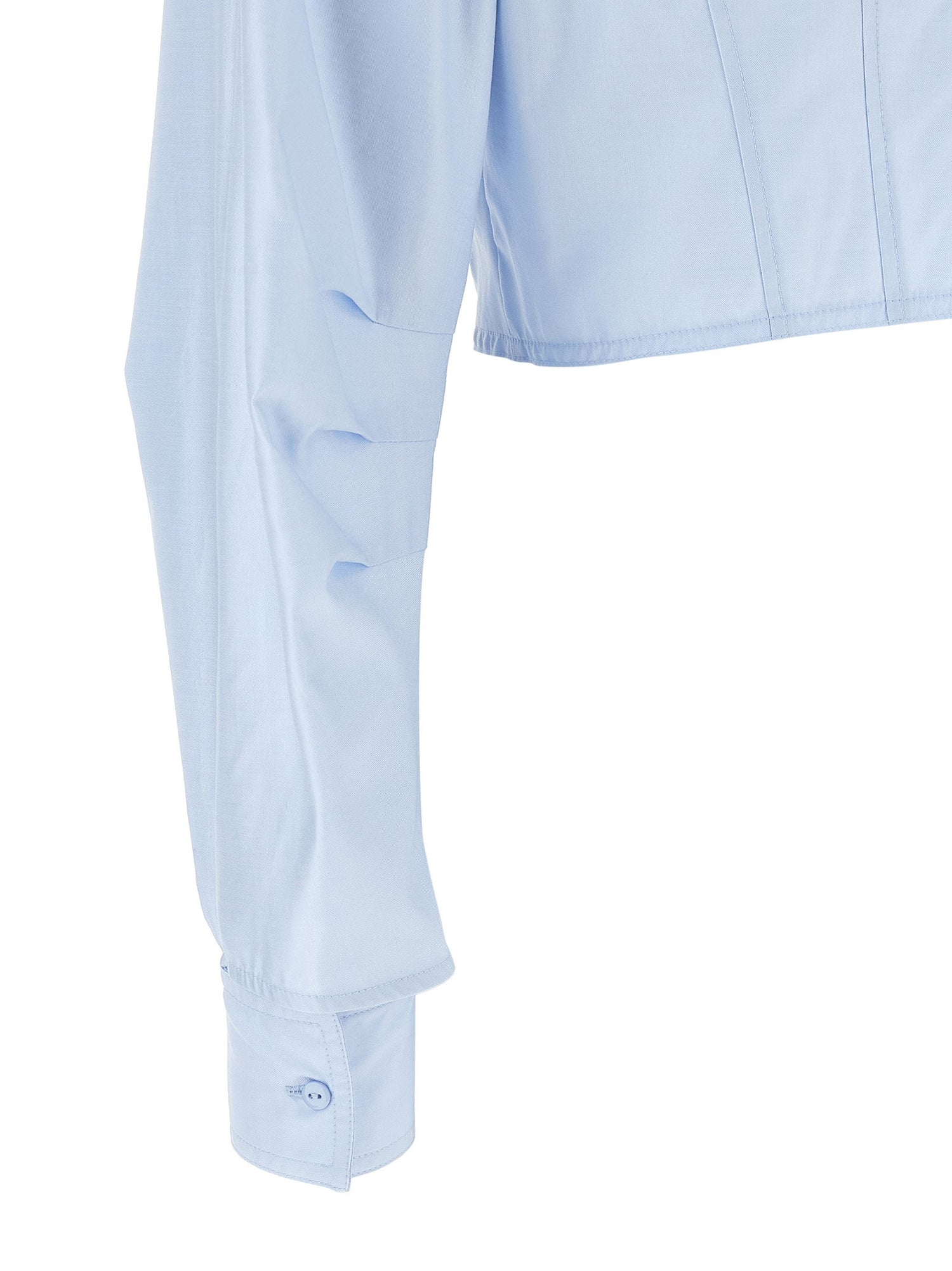 Elisabetta Franchi Cropped Shirt With Charms Light blue