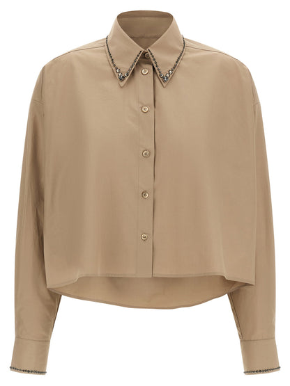 Fabiana Filippi Cropped Shirt Beige