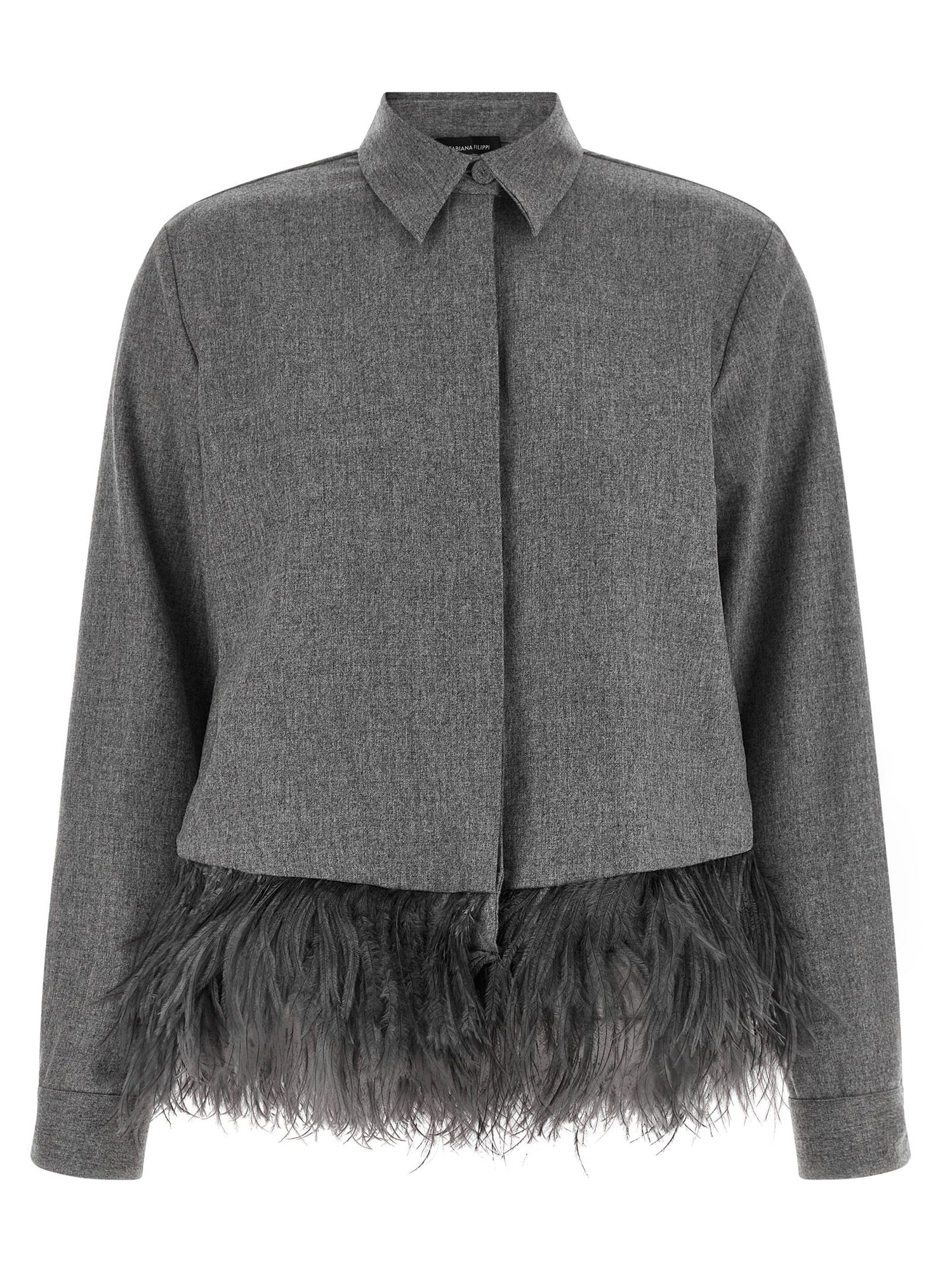 Fabiana Filippi Feather Shirt Gray