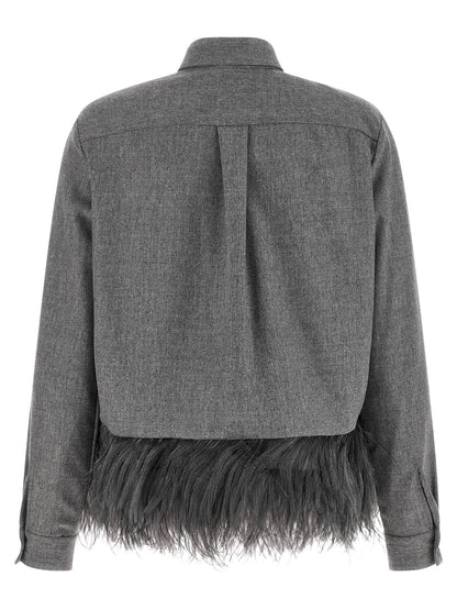 Fabiana Filippi Feather Shirt Gray