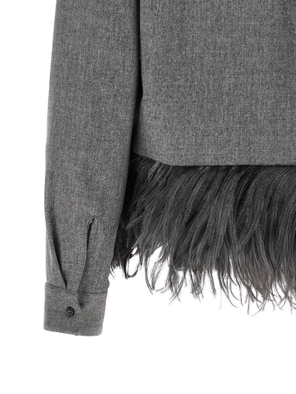 Fabiana Filippi Feather Shirt Gray