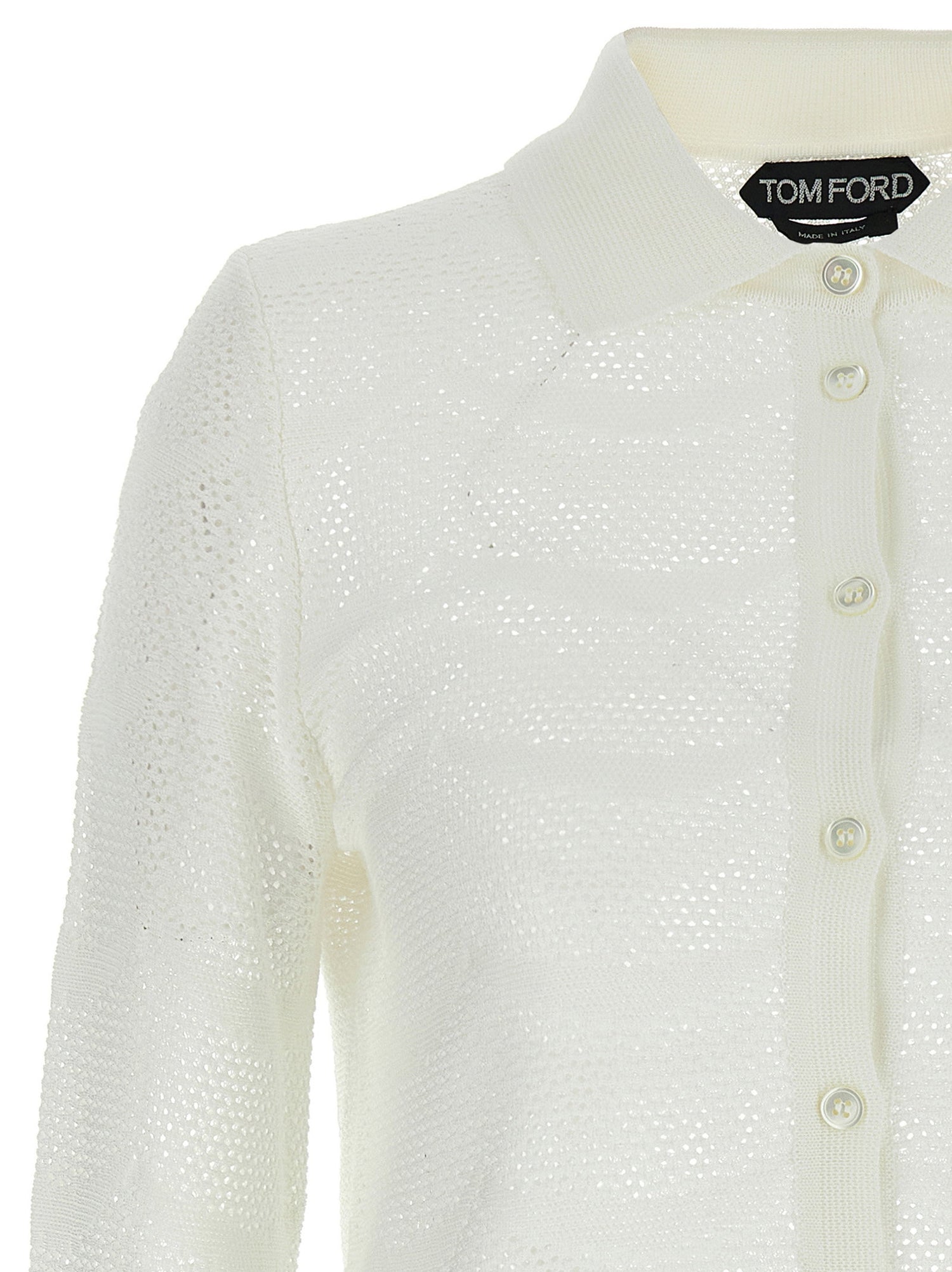 Tom Ford Openwork Cardigan White
