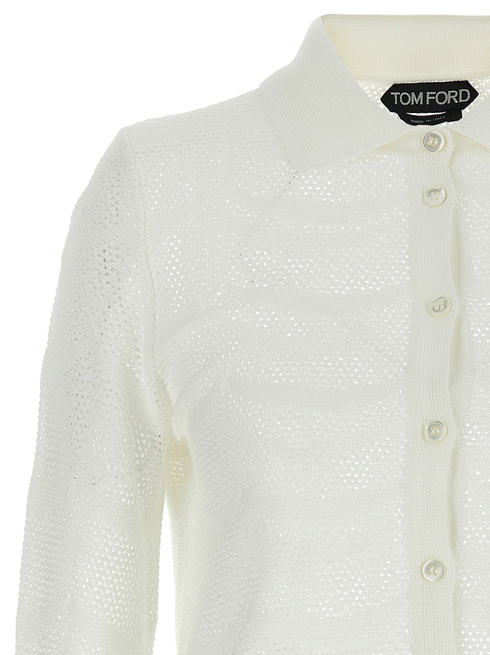 Tom Ford Openwork Cardigan White