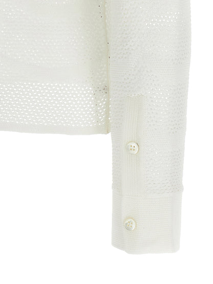 Tom Ford Openwork Cardigan White