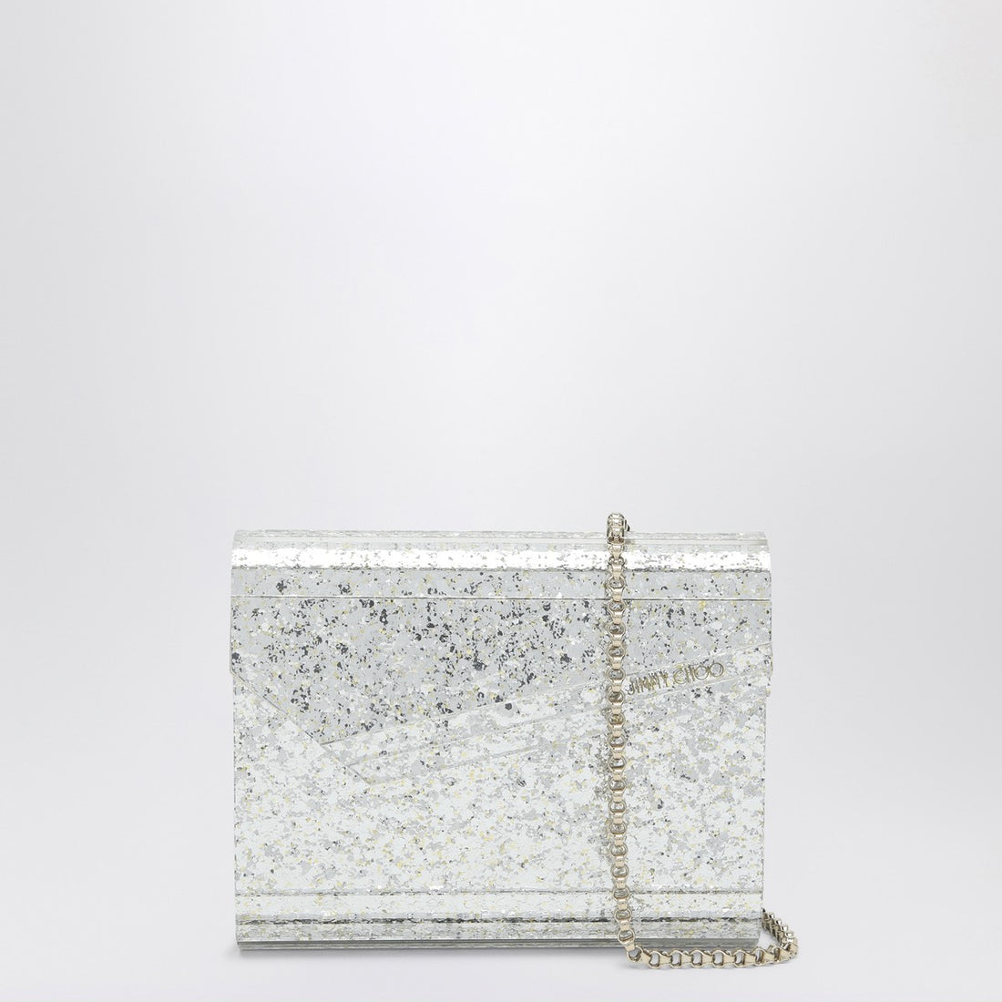 Jimmy Choo Candy Glitter Acrylic Clutch Metal
