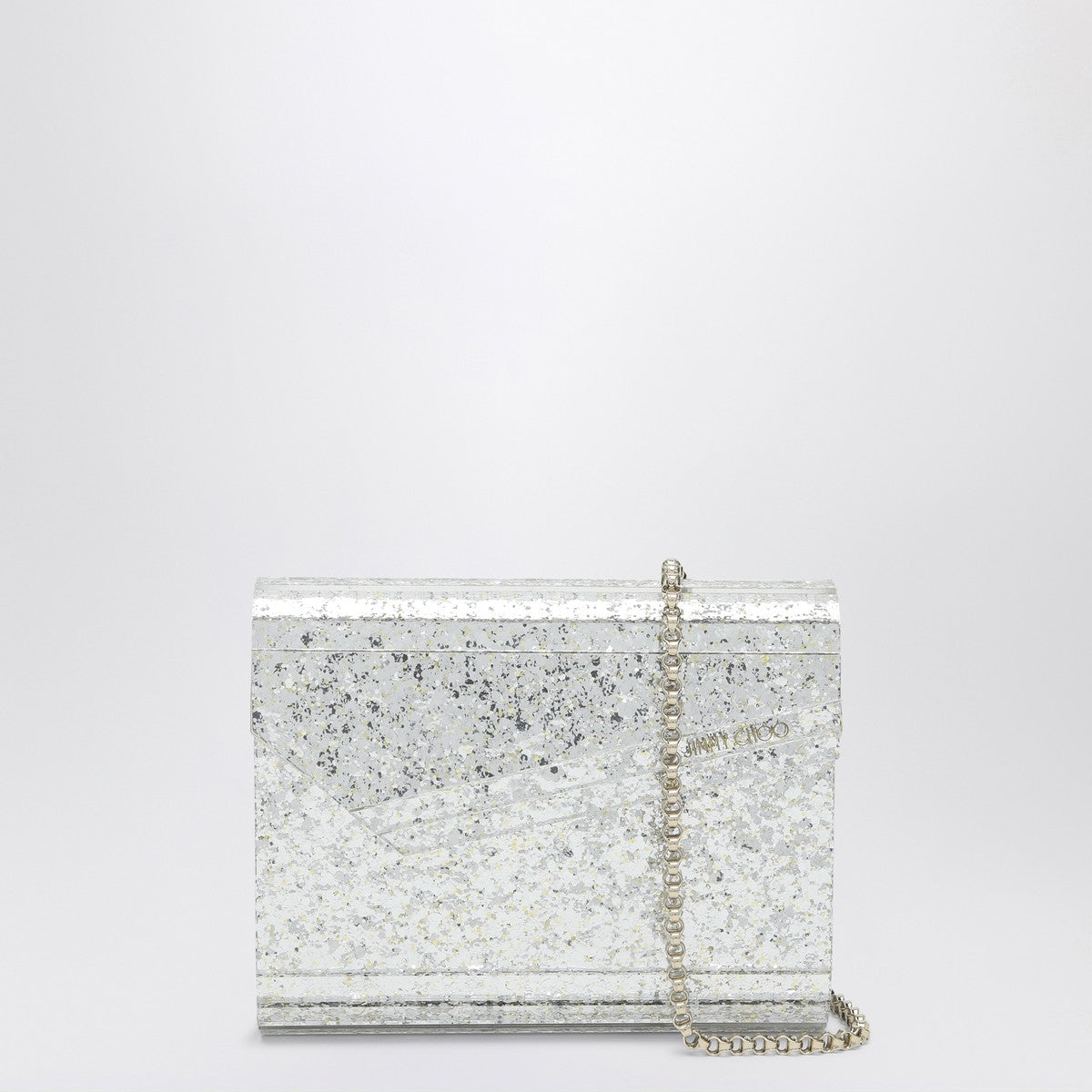 Jimmy Choo Candy Glitter Acrylic Clutch Metal