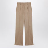 Max Mara High-Waisted Tailored Beige Camel Wool Trousers Beige