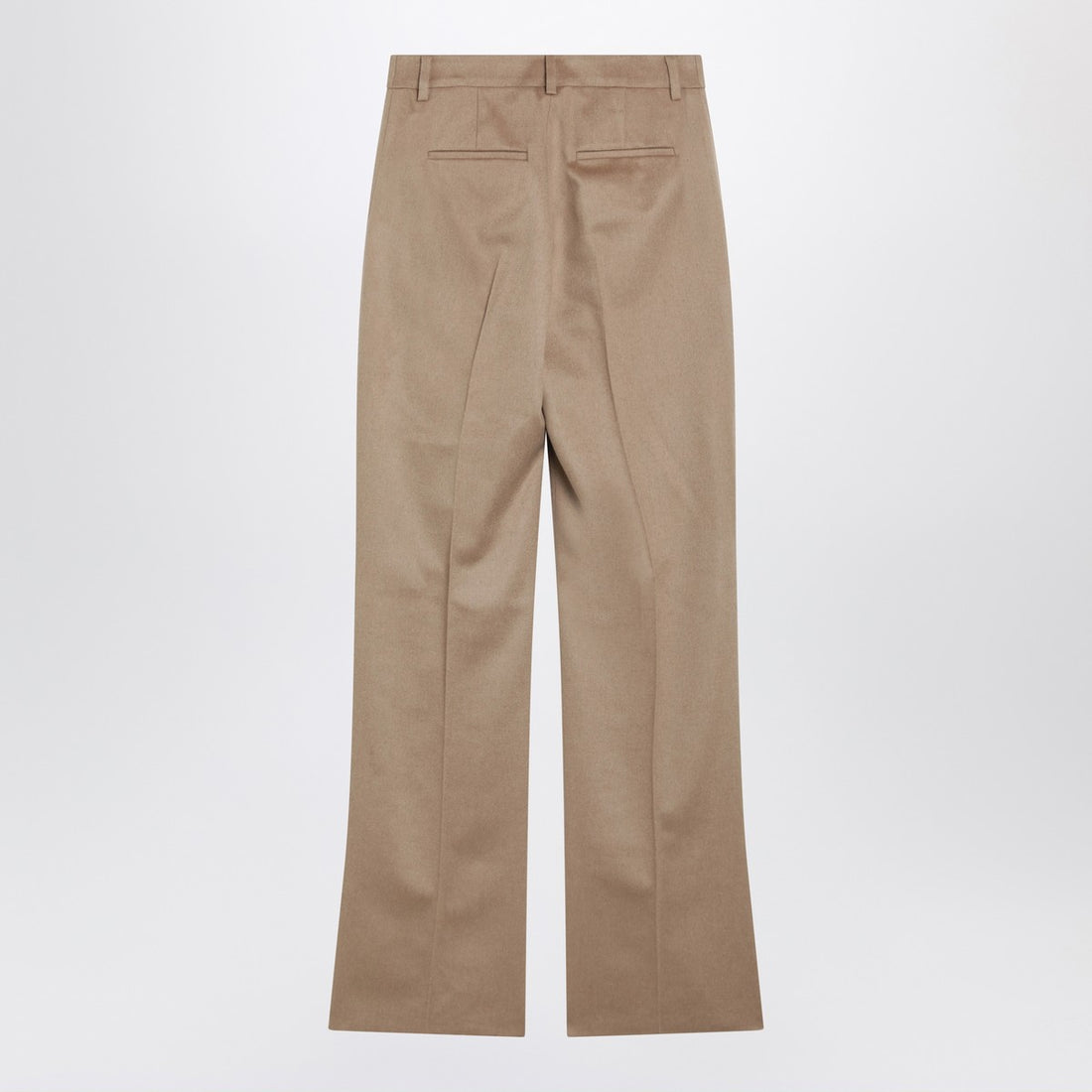 Max Mara High-Waisted Tailored Beige Camel Wool Trousers Beige