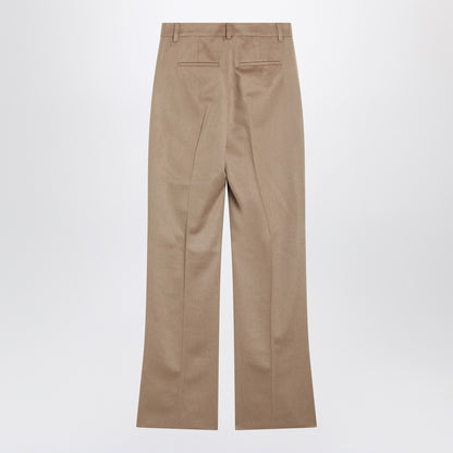 Max Mara High-Waisted Tailored Beige Camel Wool Trousers Beige